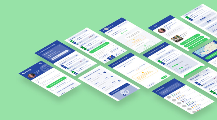 Rénover l’interface desktop et mobile d’une plateforme de covoiturage solidaire pour faciliter son usage auprès des clients et utilisateurs. Pistache design UX UI france 